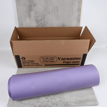 Vornastus Purple PVC Yoga Mat Non‑Slip, Durable Fitness Mat with Excellent Grip & Cushioning