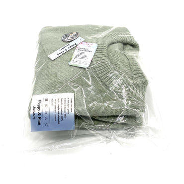 Poppy & Finn Sweaters Light Green 100% Polyester Fiber Round Neck Minimalist Cozy Knitted Sweaters
