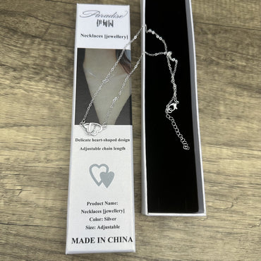 Paradise Necklaces [Jewellery] - Minimalist Double-Ring Heart-Shaped Necklace for Fashion-Forward Elegance
