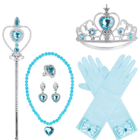 Cubacubo New dress up toys princess crown magic wand gloves hair band ice headdress hair card jewelry little girl performance crown headband headdress role play toys