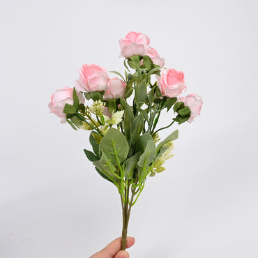 JHSHUDSR Pink Decorative Artificial Flowers of Plastics Realistic Silk-like Artificial Flowers of Plastics for Home and Office Decor
