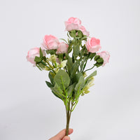 JHSHUDSR Pink Decorative Artificial Flowers of Plastics Realistic Silk-like Artificial Flowers of Plastics for Home and Office Decor