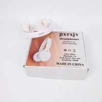 pxrsjv White Wireless Over-Ear Headphones Bluetooth 5.0 Headphones with Microphone & Noise Isolation