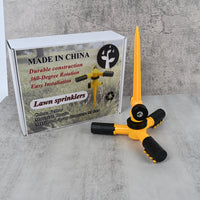 360-Degree Rotating Lawn Sprinkler Garden Watering System with Ground Spike & 3/4-Inch Connector