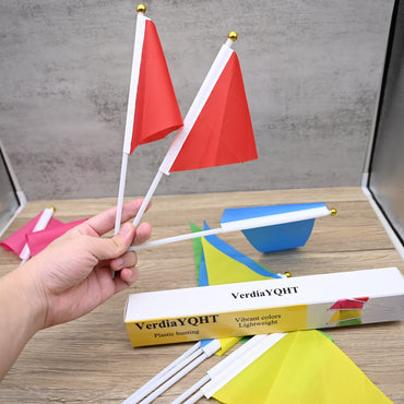 VerdiaYQHT Handheld Triangle Plastic Bunting Small Colorful Flags For Celebrations And Cheering Events