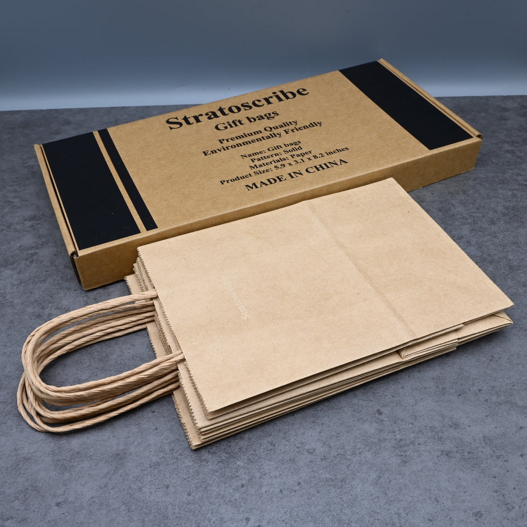 Stratoscribe Gift Bags Premium Quality Paper Present Bags Bulk Pack Elegant Design for Birthday Wedding Party Holiday Christmas Gift Giving All Occasions