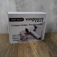 永昌玺业 YONGCHIYE Hair Driers White Ionic Hair Dryer High Airflow Heat Protection Negative Ion for Home Student and Dorm Use