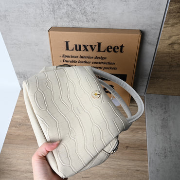 LuxvLeet Women's Premium Leather Top Handle Handbag Elegant Structured Satchel for Everyday Style