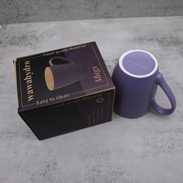 wawahydro Premium Ceramic Mugs: Elegant Purple Drum-Shaped Design for Coffee and Tea Enthusiasts