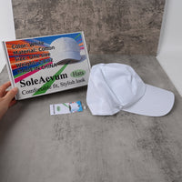 SoleAevum Hats White Baseball Cap Lightweight Breathable Soft Cotton Adjustable One Size Fit for Everyday Wear