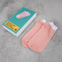 Plkjelp Pink Women's Cotton Ankle Socks Breathable Snug Fit Ankle Socks