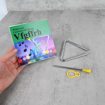 Vfgffrh Professional Triangle Percussion Instruments High-Quality Steel Triangle Bell with Striker
