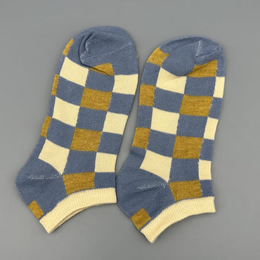 Pedalix Men's Classic Blue Plaid Blue Checkered Socks