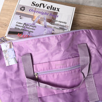 SofVelux Light Purple Travel Duffel Bag Foldable Lightweight Overnight Bag for Gym, Weekends & Getaways