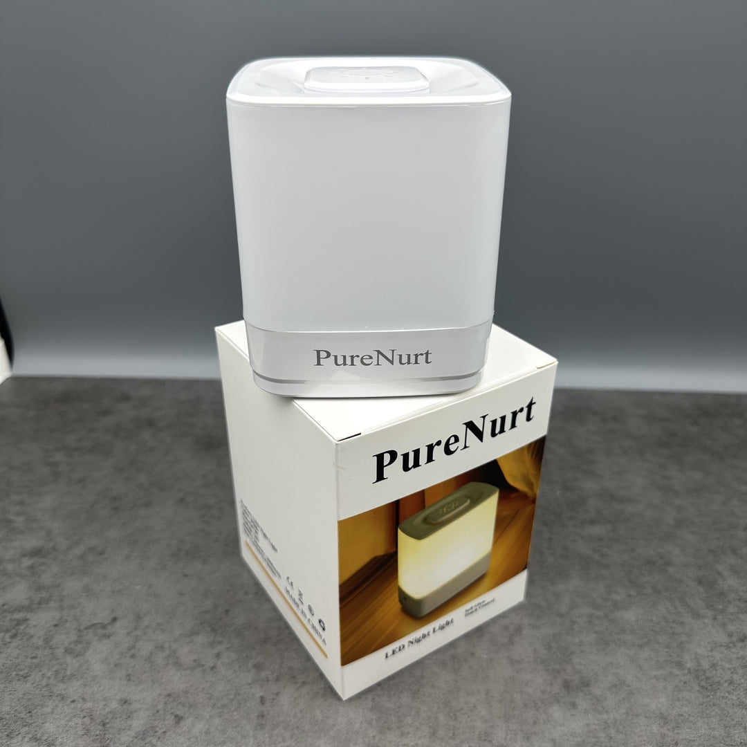PureNurt Modern LED Night Light Touch Control Rechargeable Bedside Lamp With Battery Powered Soft Lighting