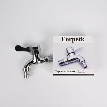 Eorpetk Stainless Steel Tap Water Faucets Universal Hot/Cold Quick-Open Washing Machine Tap Water Faucets