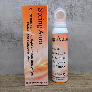 Spring Aura Sunscreen Spray SPF 50 Broad Spectrum UVA UVB Protection Lightweight Physical Sunscreen