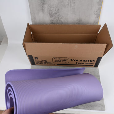 Vornastus Purple PVC Yoga Mat Non‑Slip, Durable Fitness Mat with Excellent Grip & Cushioning