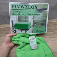PIVWZLQX Premium Soft Green Microfiber Towels - Quick-Dry Absorbent Towels for Gym, Beach & Home