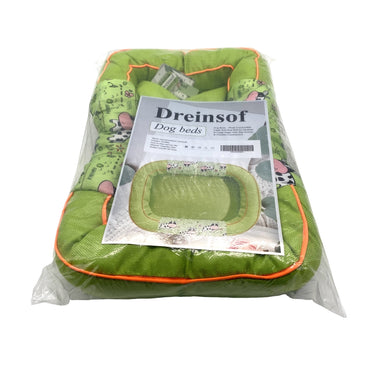 Dreinsof Dog beds Plush Comfort Anti Slip Bottom Universal Easy Clean Green 60×30×10 Centimeter Dog Beds