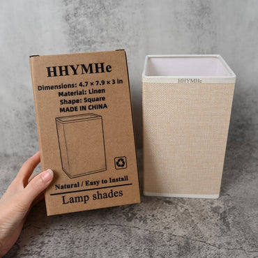 HHYMHe Lamp Shades Square Cylinder Linen Lamp Shade Stylish Simple Natural Texture Elegant for Any Room