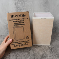 HHYMHe Lamp Shades Square Cylinder Linen Lamp Shade Stylish Simple Natural Texture Elegant for Any Room