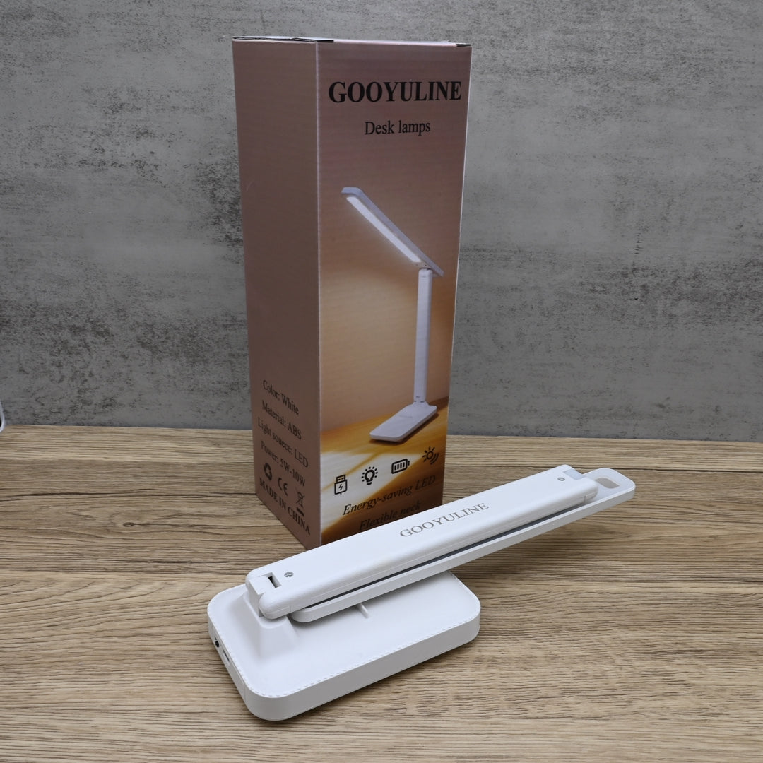 GOOYULINE Modern LED Desk Lamp Adjustable Arm Touch Control Study Reading Light with USB Port Office Table Lamp