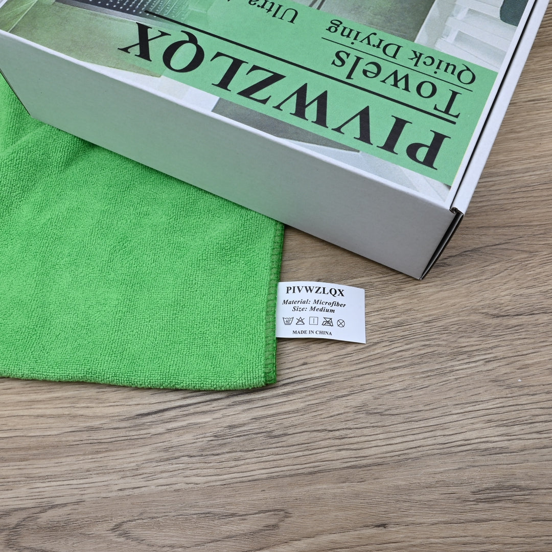 PIVWZLQX Premium Soft Green Microfiber Towels - Quick-Dry Absorbent Towels for Gym, Beach & Home