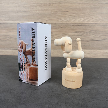 AURAVELION Wood Desktop Statue - Elegant Handcrafted Art Sculpture for Home & Office Decor, Unique Gift for Collectors