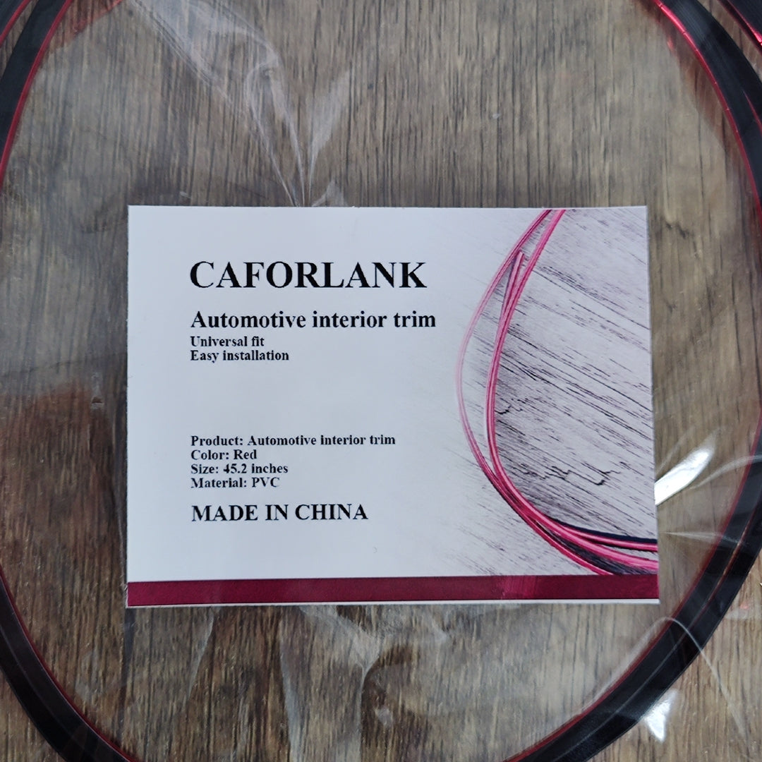 CAFORLANK Premium Red Car Interior Trim Strip - 45.2 inches, Durable PVC