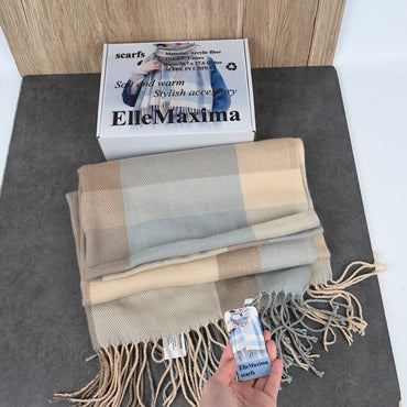 ElleMaxima Unisex Acrylic Fiber Scarf Soft & Warm Lightweight Fashion Scarf for Men and Women