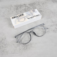 AMOLUCE Sleek Gray Eyeglass Frames Lightweight Comfortable for Men Women Daily Professional Wear