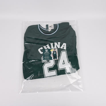 FRAN WILLOR Kids' Green Korean Style Sports Jerseys Set Children's Summer Casual Sports Jerseys with Breathable Fabric