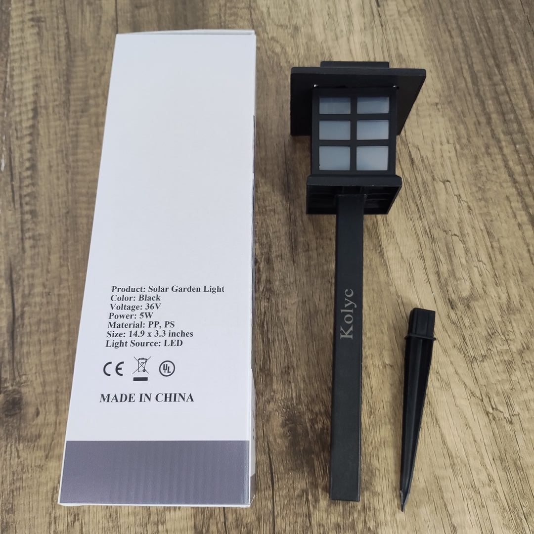Kolyc Solar Garden Light - Stylish Black Finish with Soothing Blue LED Light