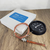 sktoo Pressure-Type Thermometer for Industrial Boilers Mechanical Temperature Gauge with 13-Foot Cable, -40 to +80°