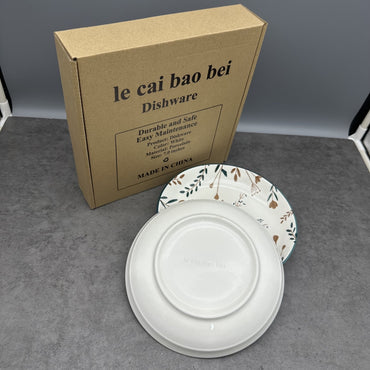 le cai bao bei Elegant White Ceramic Dishware Collection Premium Dining Plates Set For Modern Home Kitchen