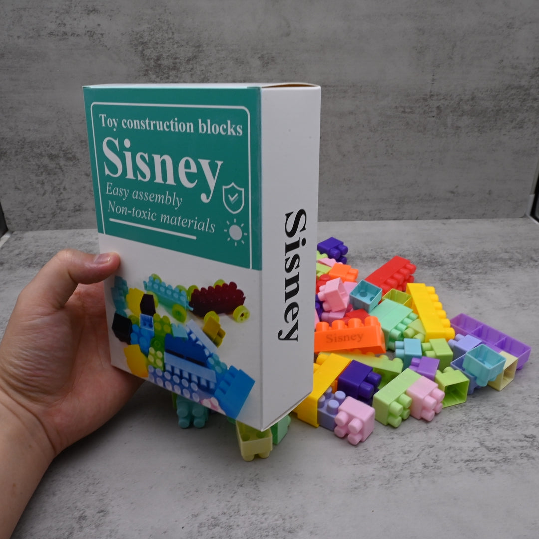 Sisney Educational Toy Construction Blocks Interactive Building Bricks STEM Learning Interlocking Plastic Blocks Set Creative Development Construction Toys