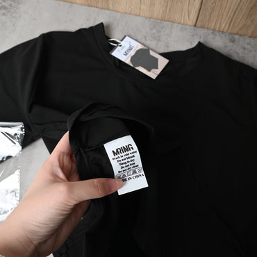 MRING Women's Classic Black T-Shirt Soft Breathable Essential Tee for Everyday Wear