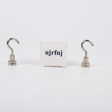 ujrfnj 2-Pack Magnetic Metal Hooks Heavy Duty Magnetic Hooks with Strong Adhesion