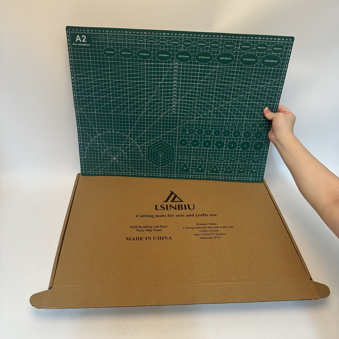 LSINBIU Professional A2 Self-Healing Cutting Mat for Arts and Crafts Use  Large Green Craft Cutting Board for Art