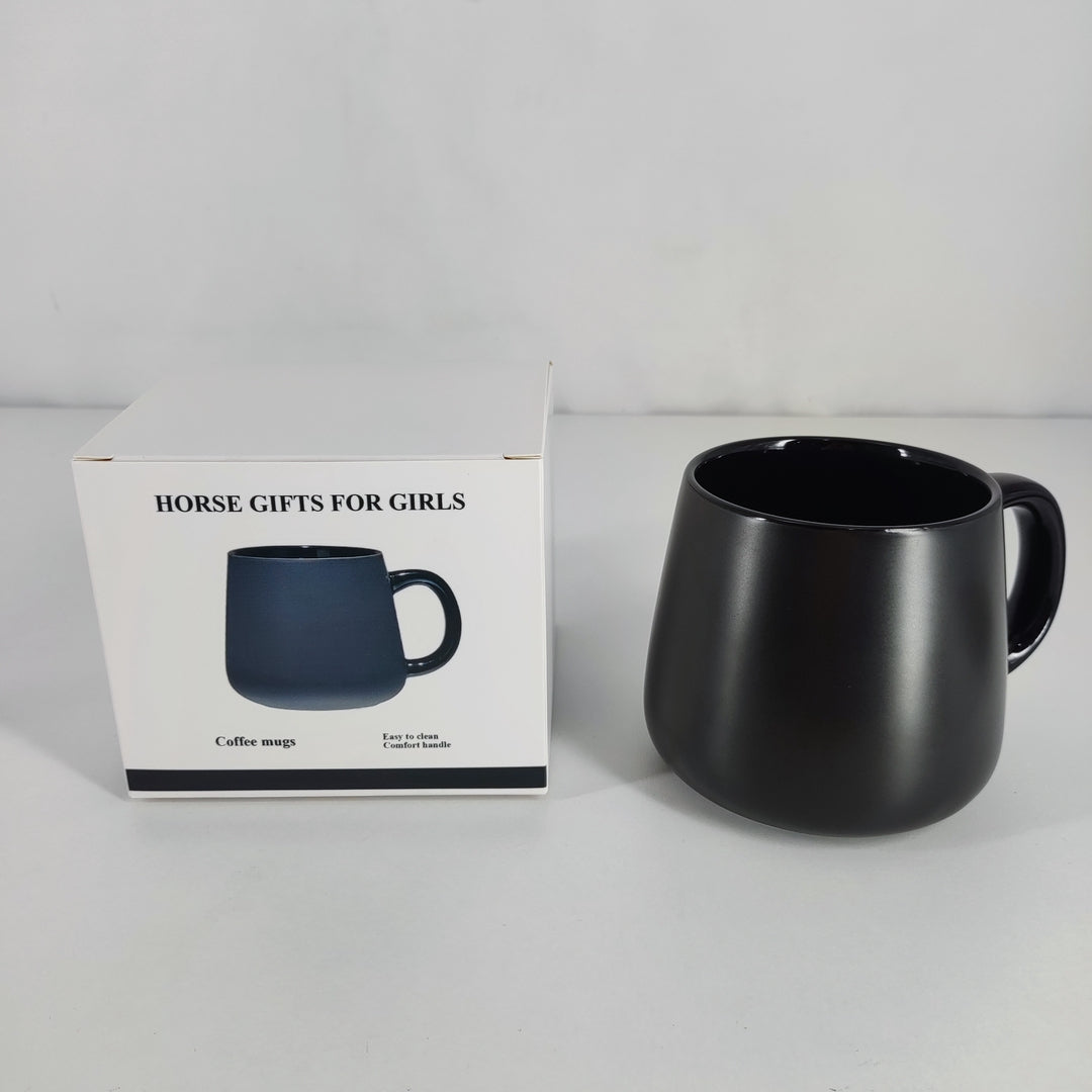 HORSE GIFTS FOR GIRLS Elevate Your Beverage Experience with Our Black Ceramic Mug with Lid Featuring Stylish Design and Functional Accessories