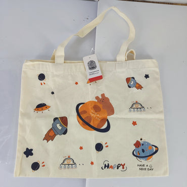 KNiTTiNG BOY Textile Shopping Bags - Durable Canvas Reusable Grocery Tote