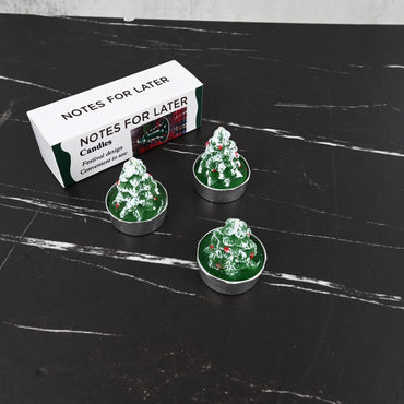 NOTES FOR LATER Christmas Tree Candles Festive Holiday Decorative Candles Green Scented Candles for Christmas Decor & Gift