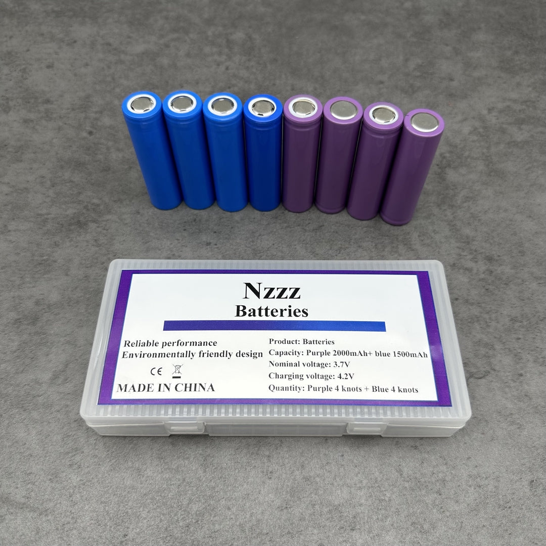 Nzzz Lithium Battery Set - Purple 2000mAh & Blue 1500mAh for Outdoor Adventures