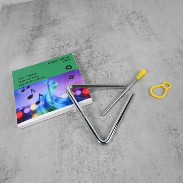 Vfgffrh Professional Triangle Percussion Instruments High-Quality Steel Triangle Bell with Striker