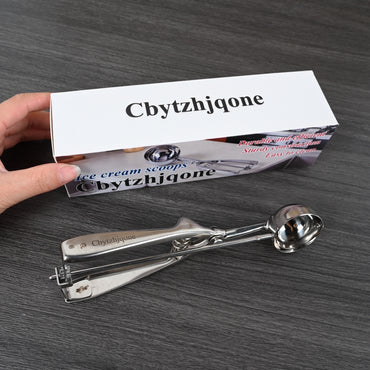 Cbytzhjqone Stainless Steel Ice Cream Scoop Medium Size Durable Scooper for Frozen Treats
