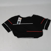 QuickStar Tops as Clothing Black Short Sleeve Top Breathable Fabric Comfortable Fit for Everyday Wear