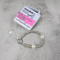MolnBub Pearl & Crystal Phone Charm Bracelet Decorative Charms for Cell Phones, Elegant Mobile Accessory