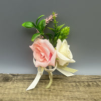 Kryxel Soft Rustic Floral Brooch Pin: Handcrafted Artificial Boutonnieres for Elegance