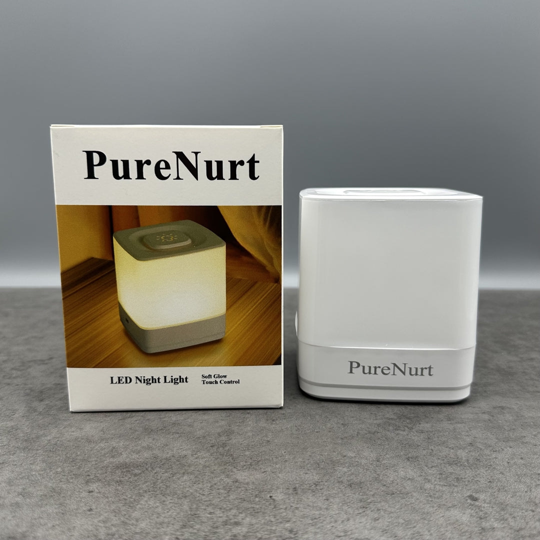 PureNurt Modern LED Night Light Touch Control Rechargeable Bedside Lamp With Battery Powered Soft Lighting
